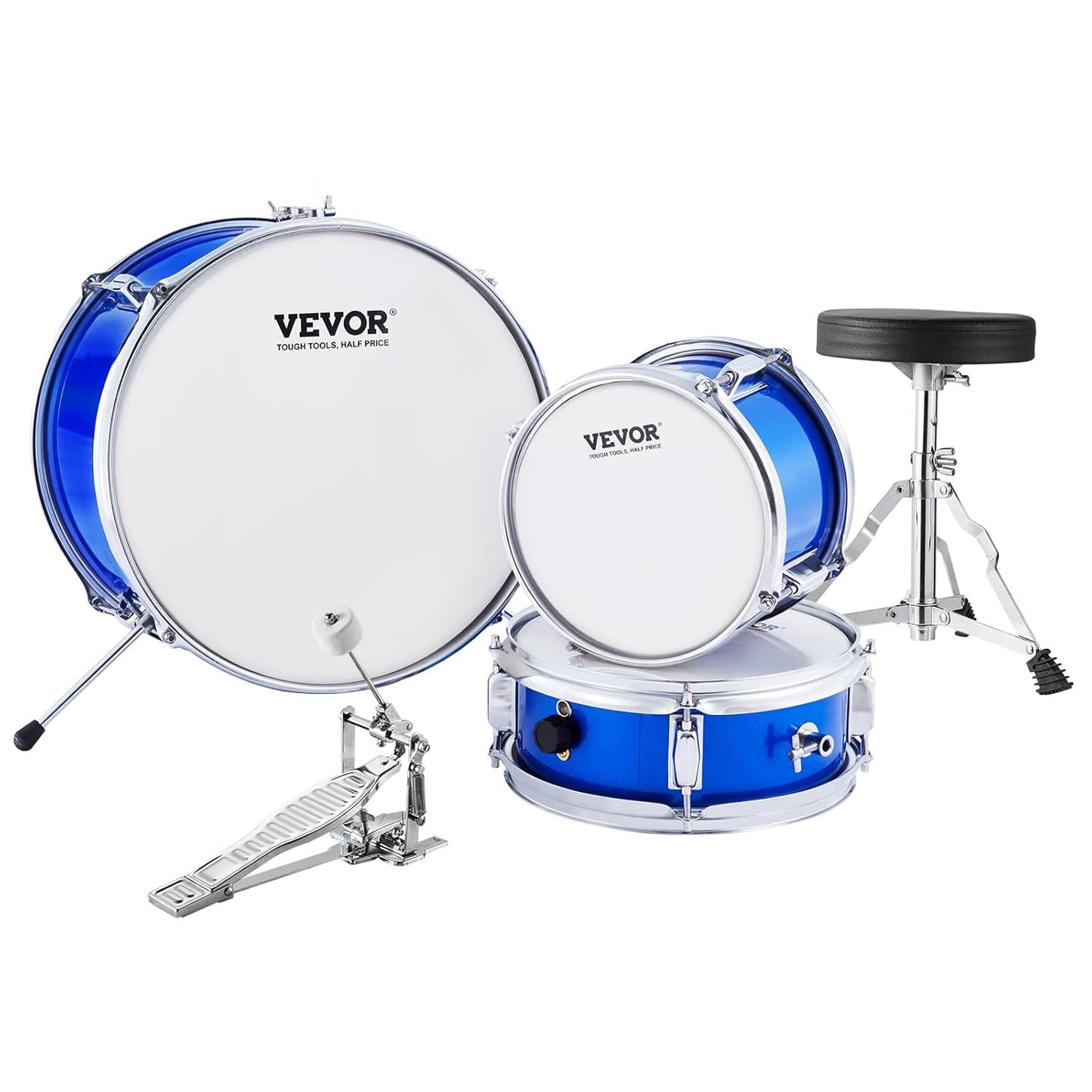 VEVOR Drum Set for Kids, 3 Pieces, Beginner Drum Set