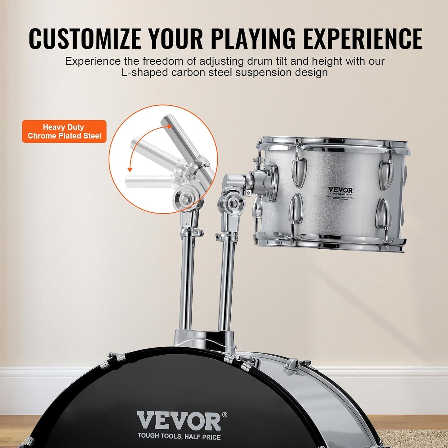 VEVOR Five Piece Adult Drum Set PRO with Bass